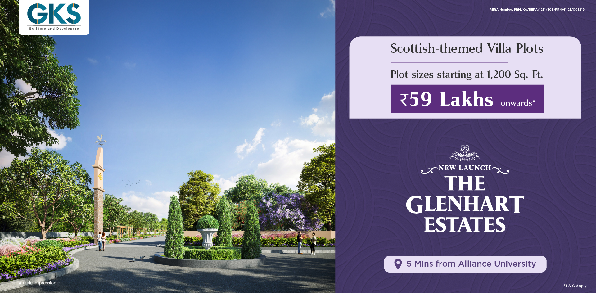The Glenhart Estates Scottish themed villa plots desktop banner