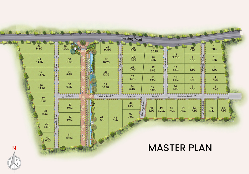 Saibya Sapling masterplan with estate farm plots