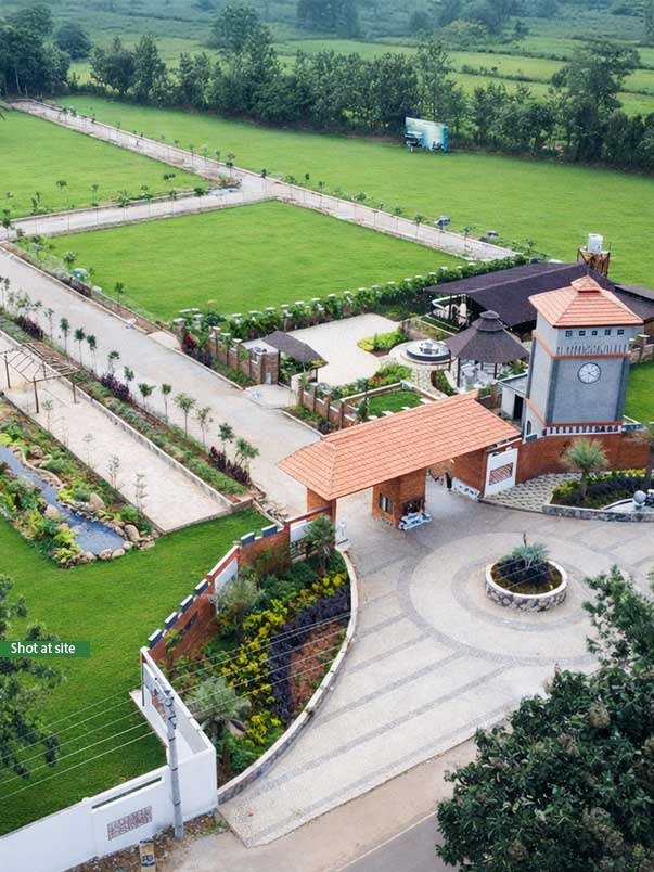 Saibya Sapling estate farm plots aerial view